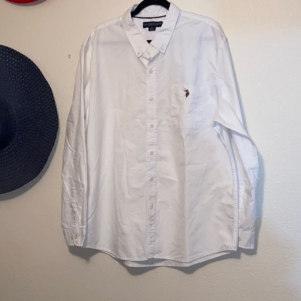 U.S. Polo Assn. Vince 1890 Classic White Men's Shirt Size 3XL